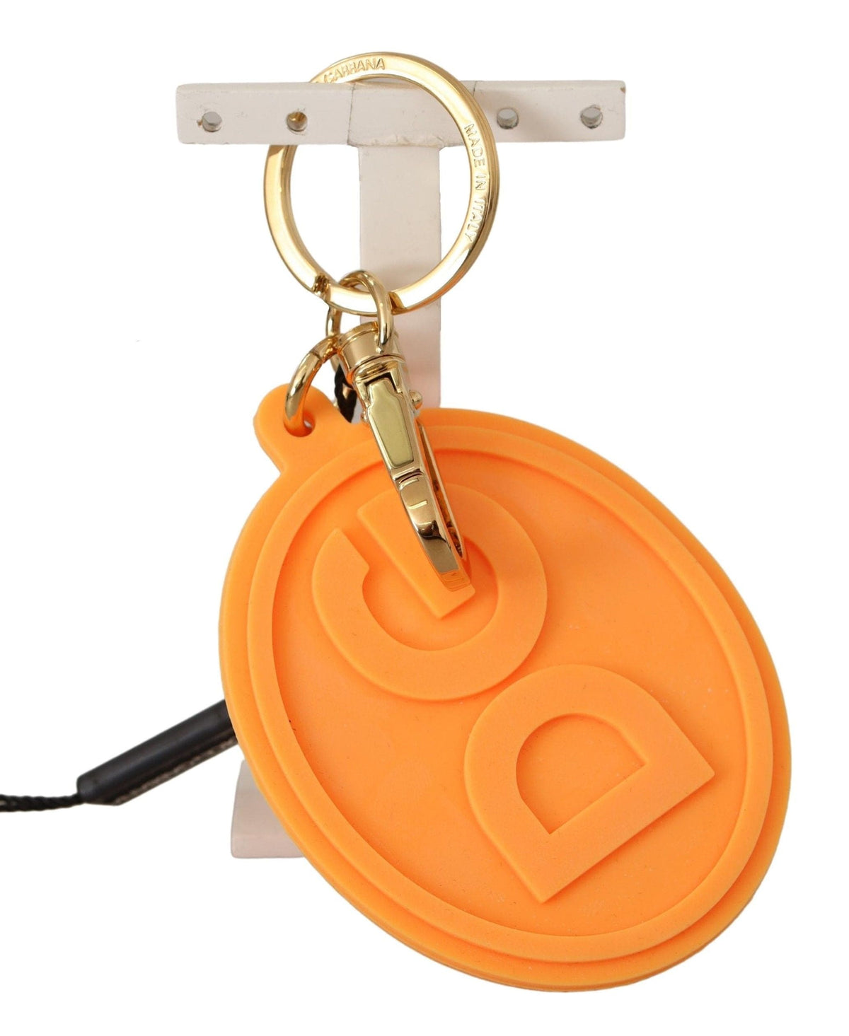 Porte-clés et breloque de sac Dolce &amp; Gabbana en or orange époustouflant