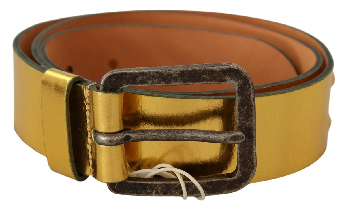 Ceinture élégante en cuir véritable doré pour homme de John Galliano