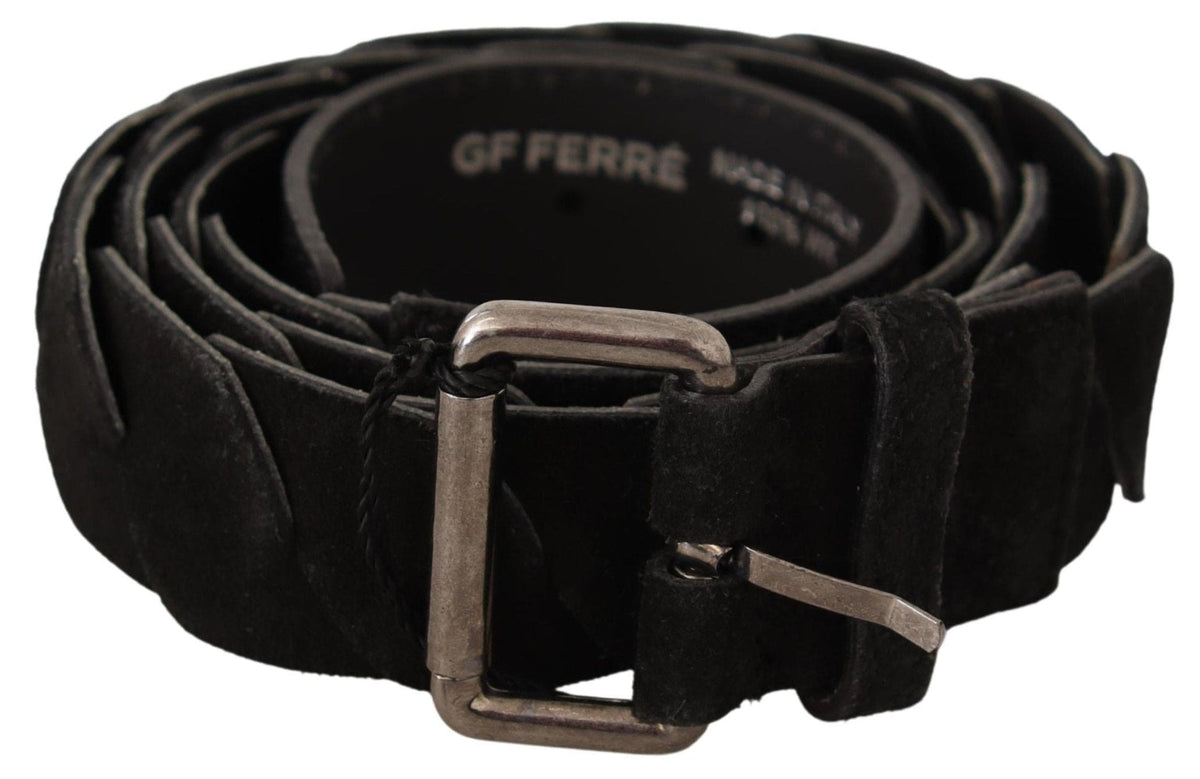 Ceinture noire élégante avec boucle en métal GF Ferre