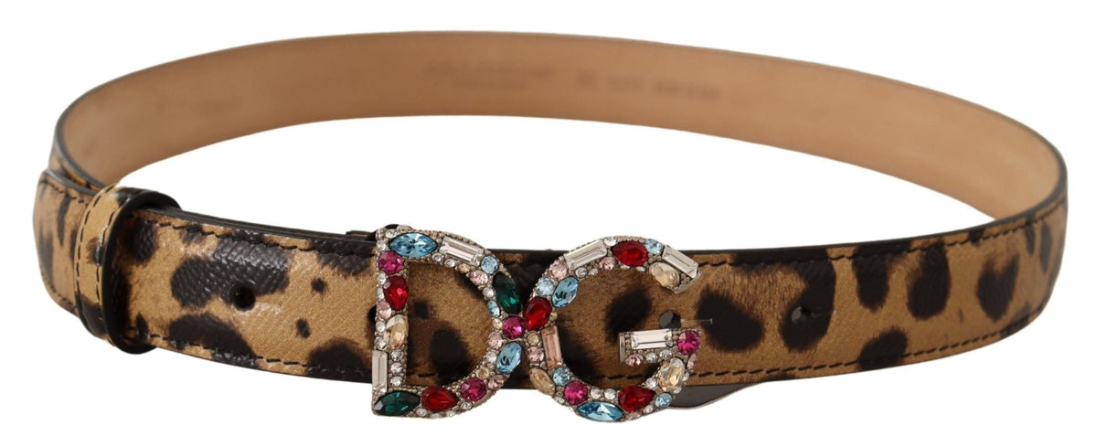 Ceinture léopard élégante ornée de cristaux Dolce &amp; Gabbana