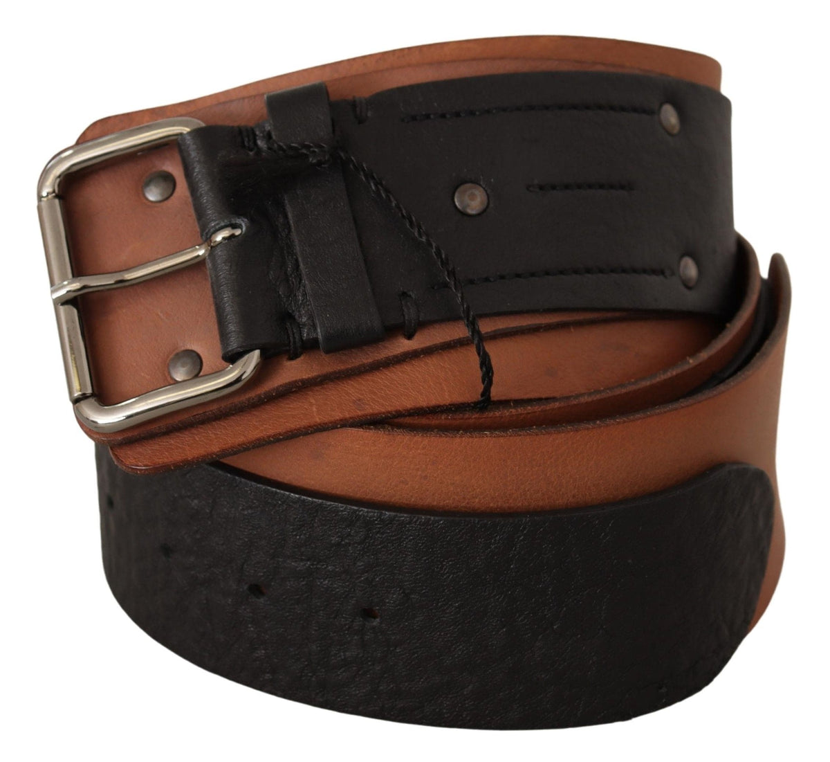 Ceinture en cuir bicolore élégante de style national