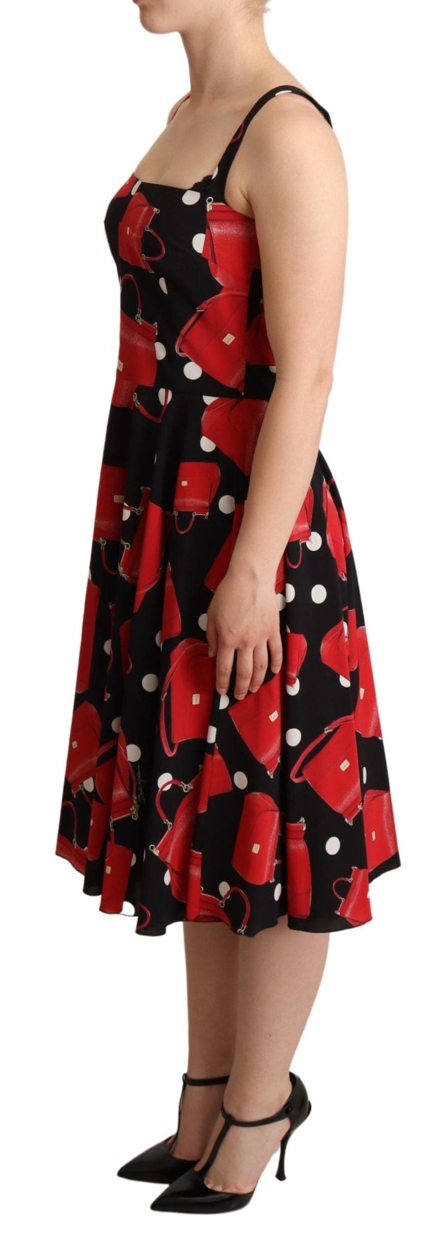 Vestido midi sin mangas con estampado de bolso siciliano de Dolce &amp; Gabbana