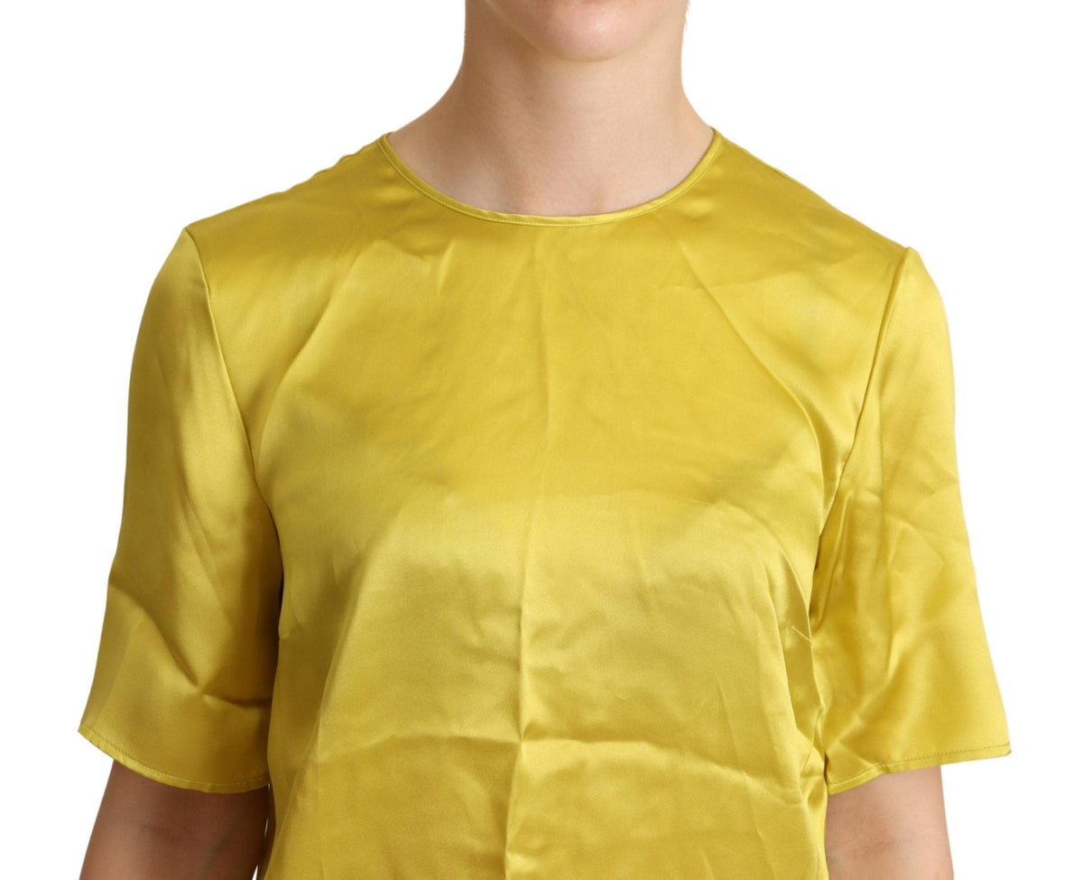 Blusa elegante de seda de manga corta Dolce &amp; Gabbana - Amarillo