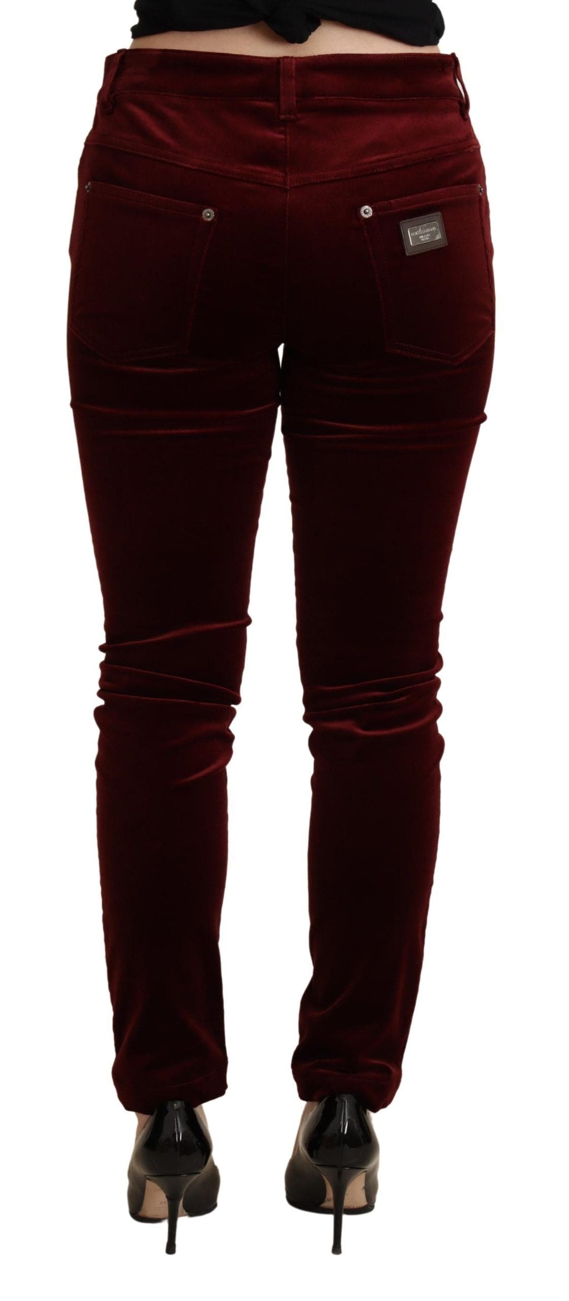 Pantalon skinny rouge bordeaux exquis de Dolce &amp; Gabbana