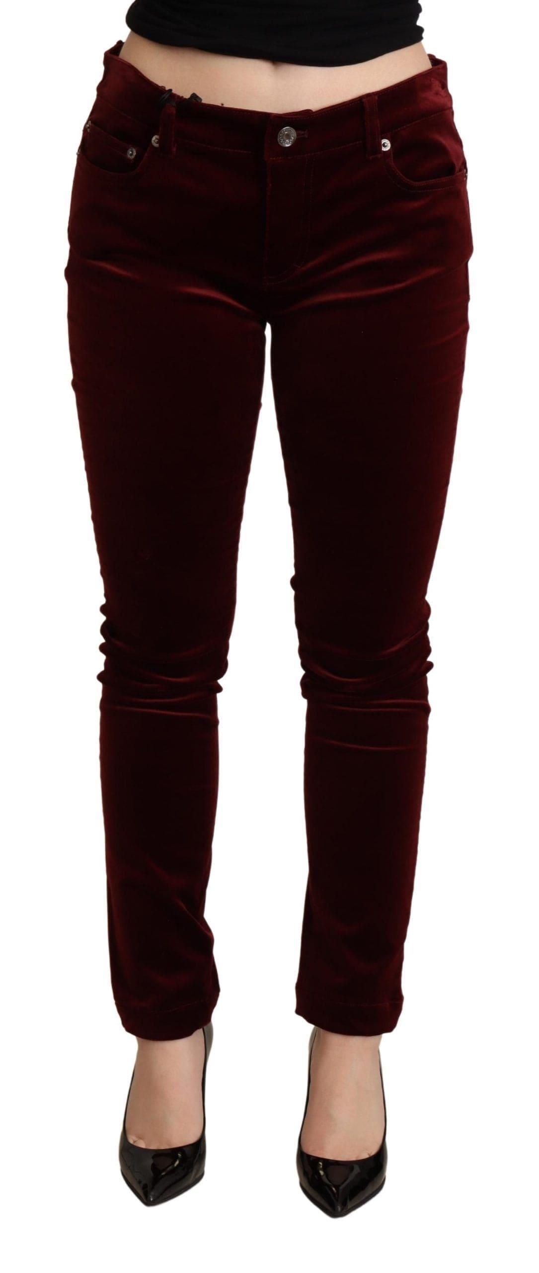 Pantalon skinny rouge bordeaux exquis de Dolce &amp; Gabbana