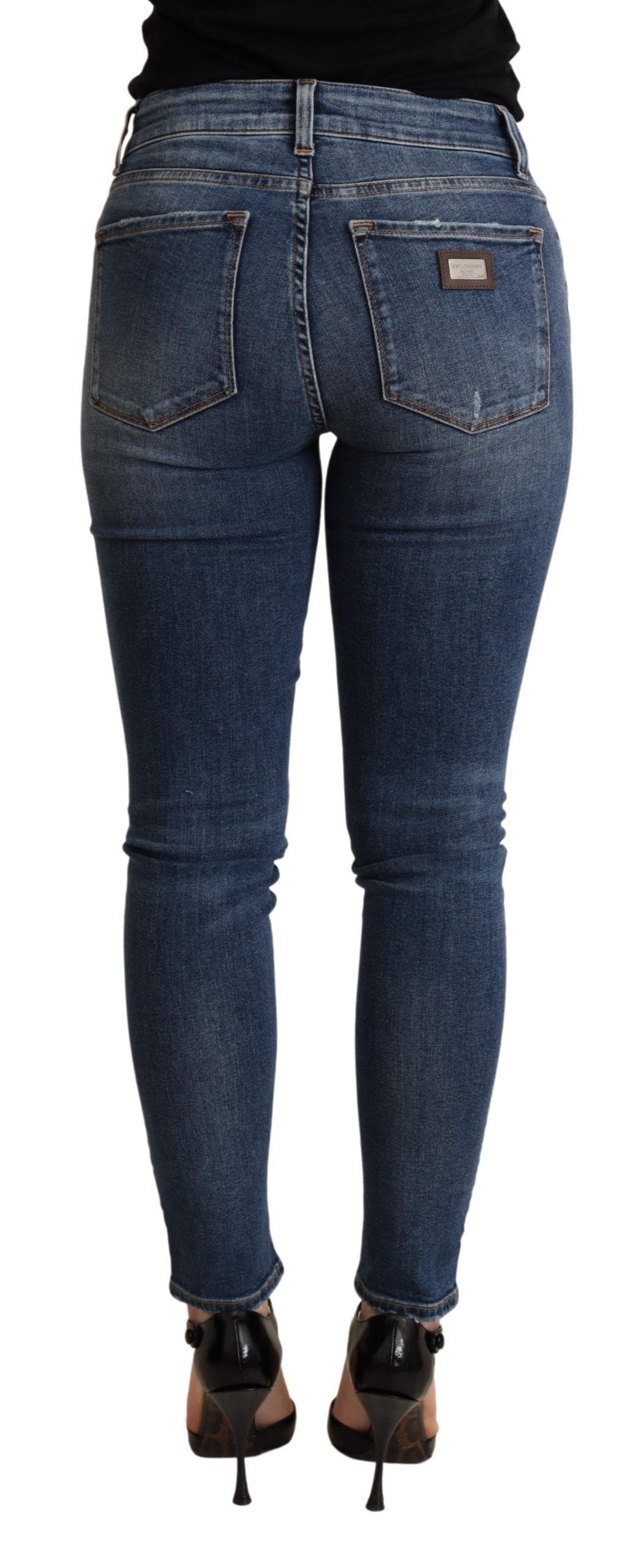 Jean skinny taille moyenne bleu élégant Dolce &amp; Gabbana