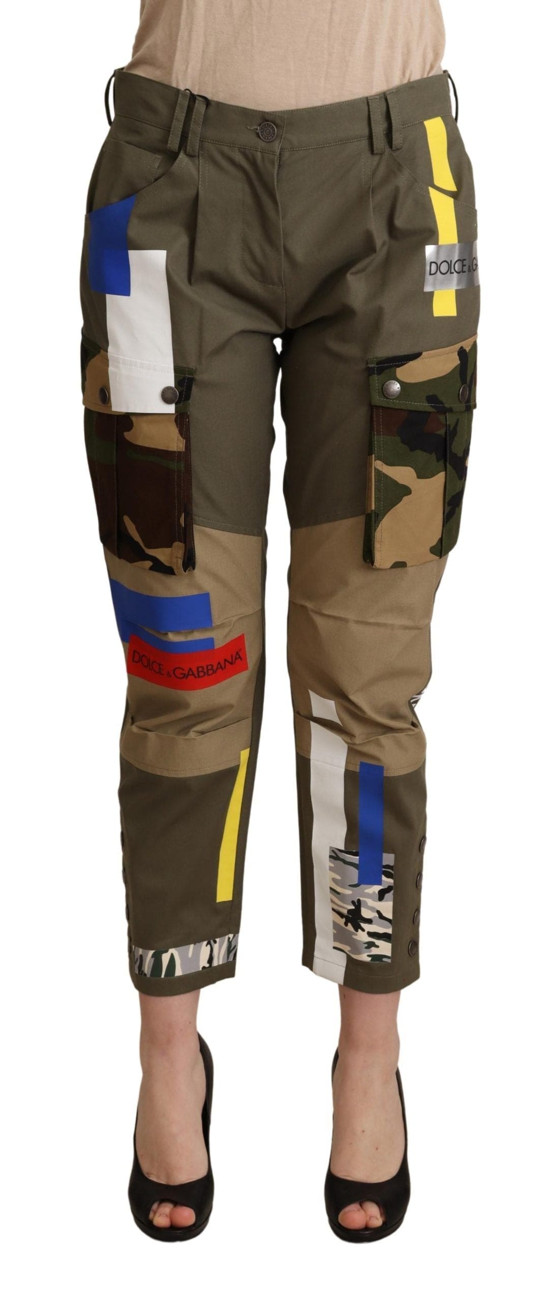 Pantalones cargo con parches multicolores elegantes de Dolce &amp; Gabbana