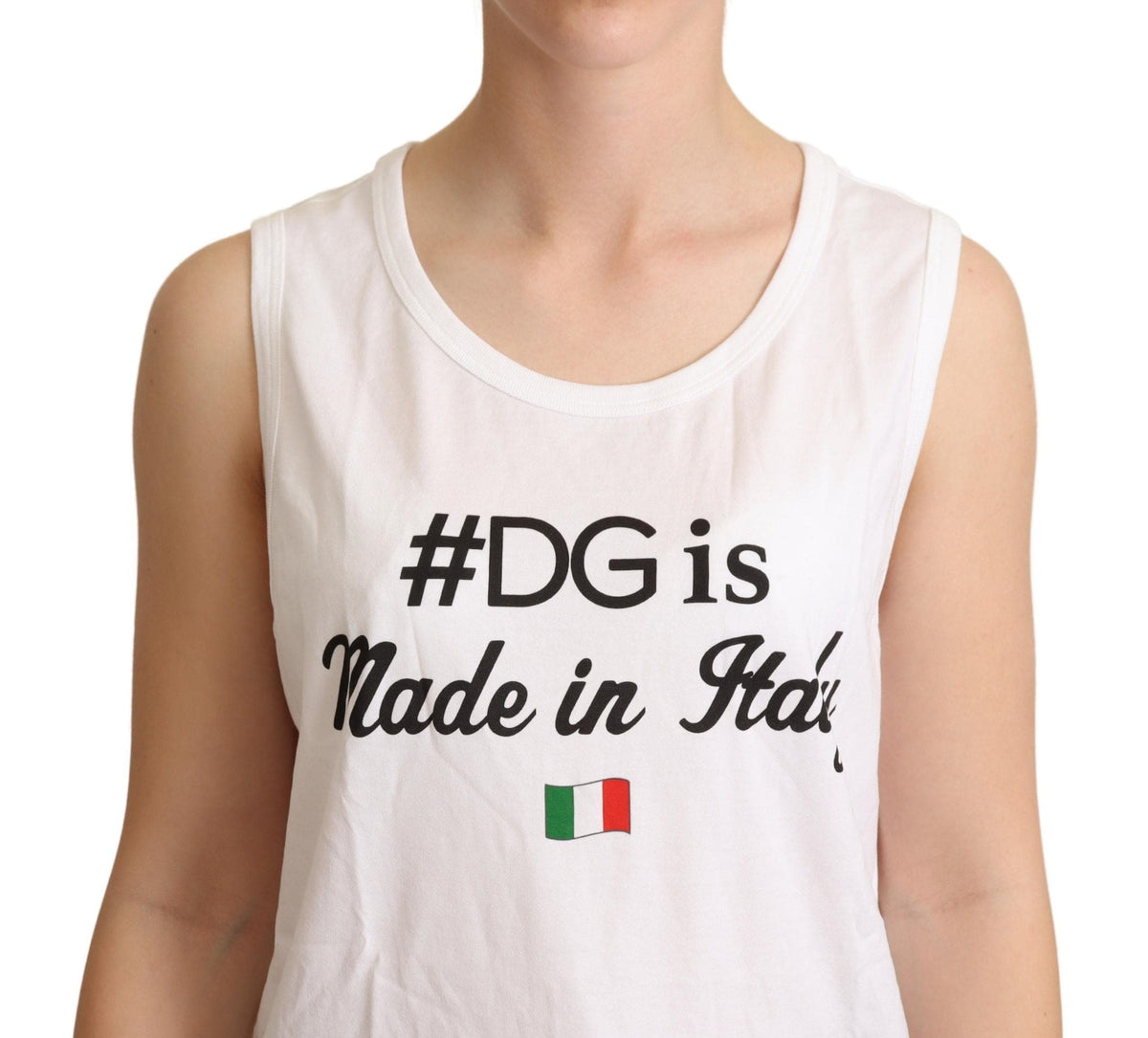 Elegante camiseta sin mangas de algodón de Dolce &amp; Gabbana