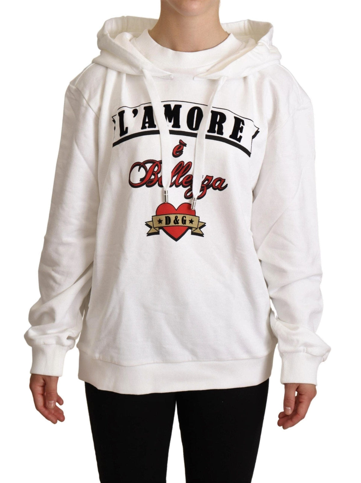 Pull à capuche blanc Dolce &amp; Gabbana avec motif L'Amore