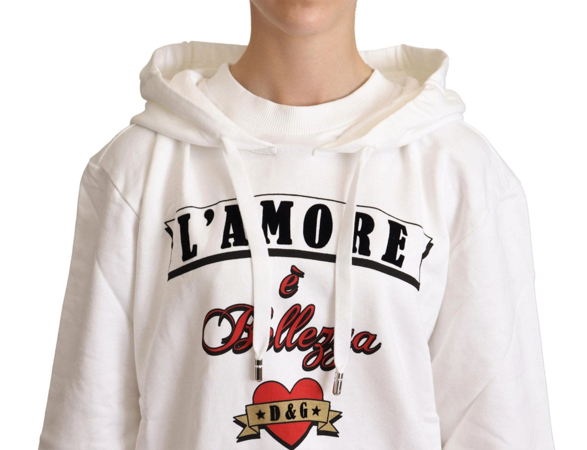 Pull à capuche blanc Dolce &amp; Gabbana avec motif L'Amore