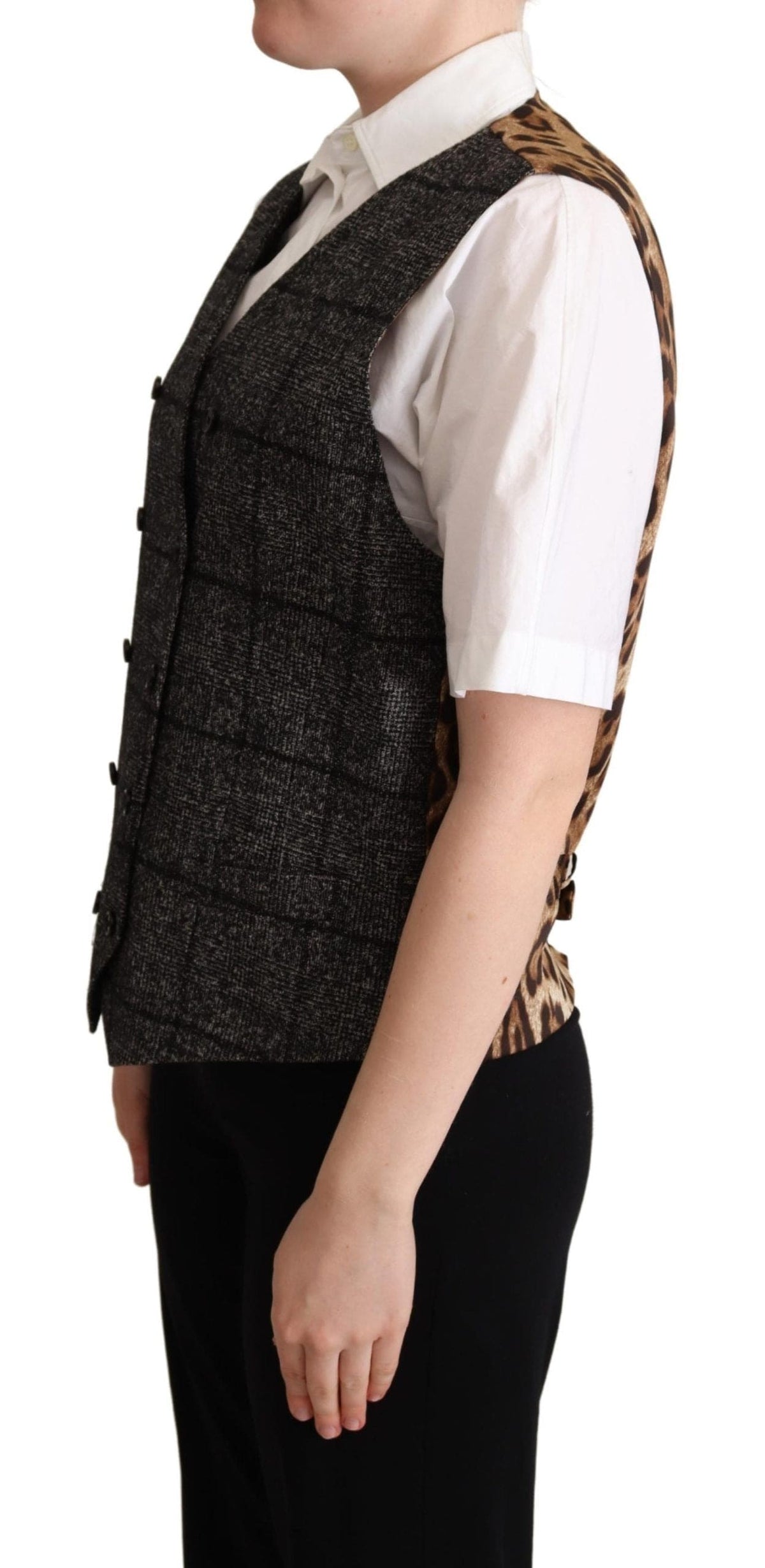 Gilet sans manches élégant à imprimé léopard Dolce &amp; Gabbana