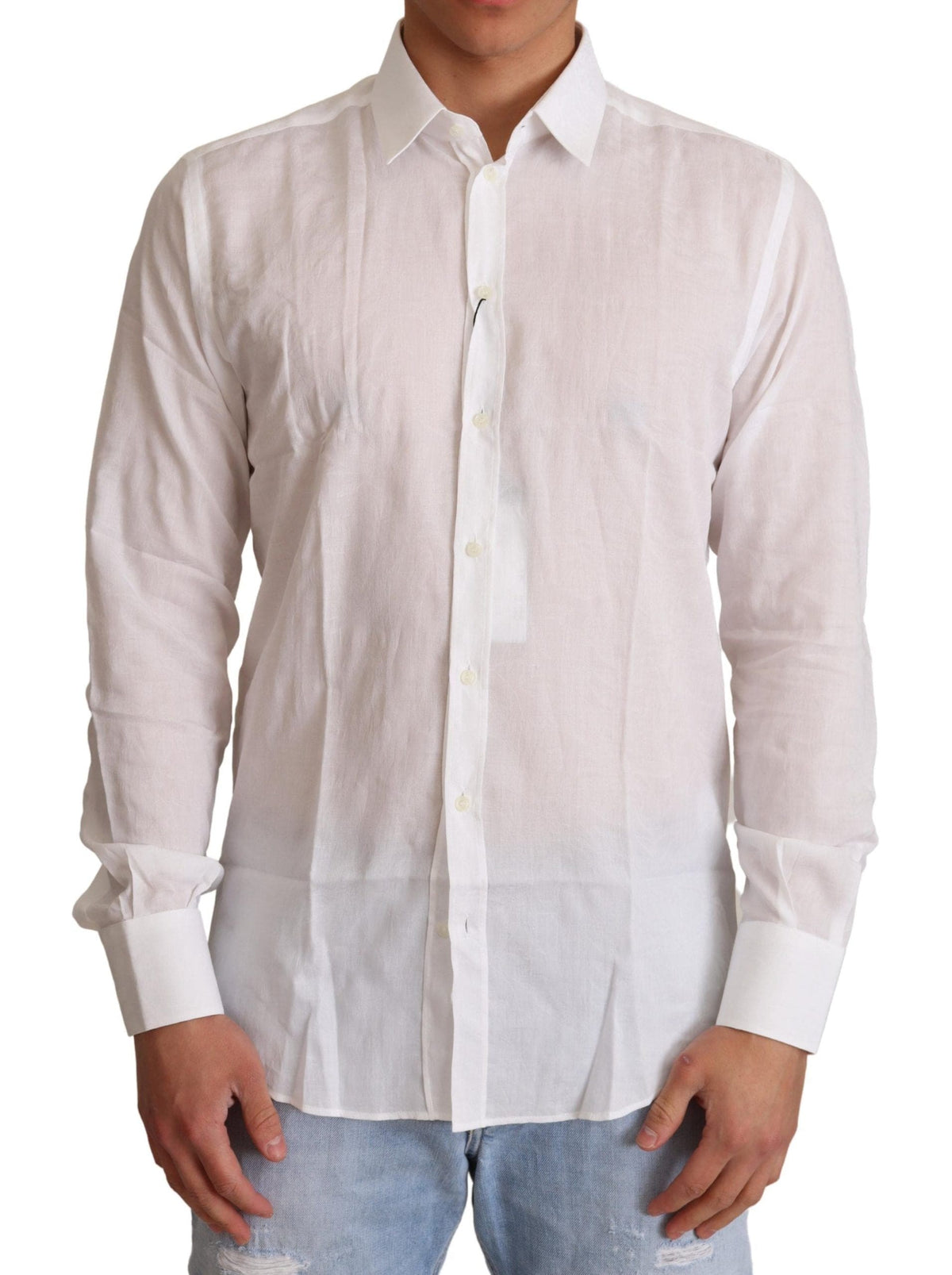 Chemise habillée coupe slim blanche élégante Dolce &amp; Gabbana Martini