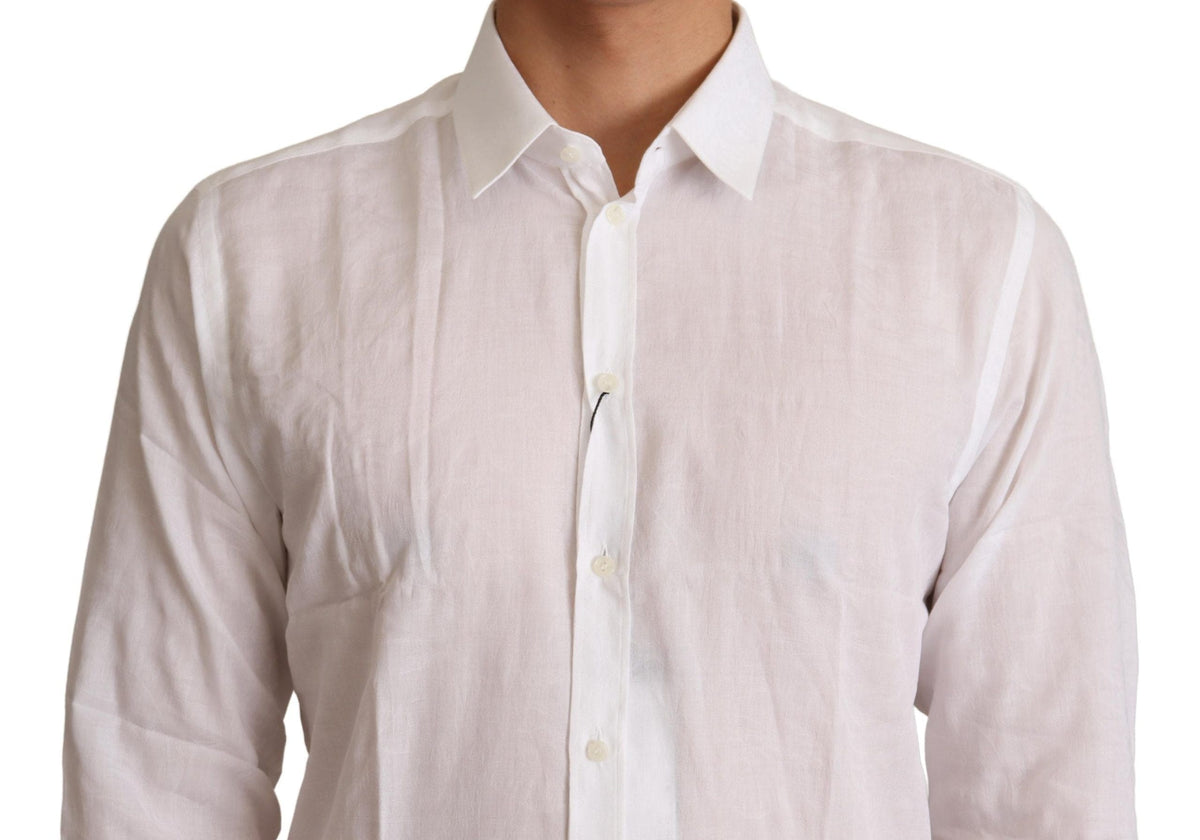 Chemise habillée coupe slim blanche élégante Dolce &amp; Gabbana Martini