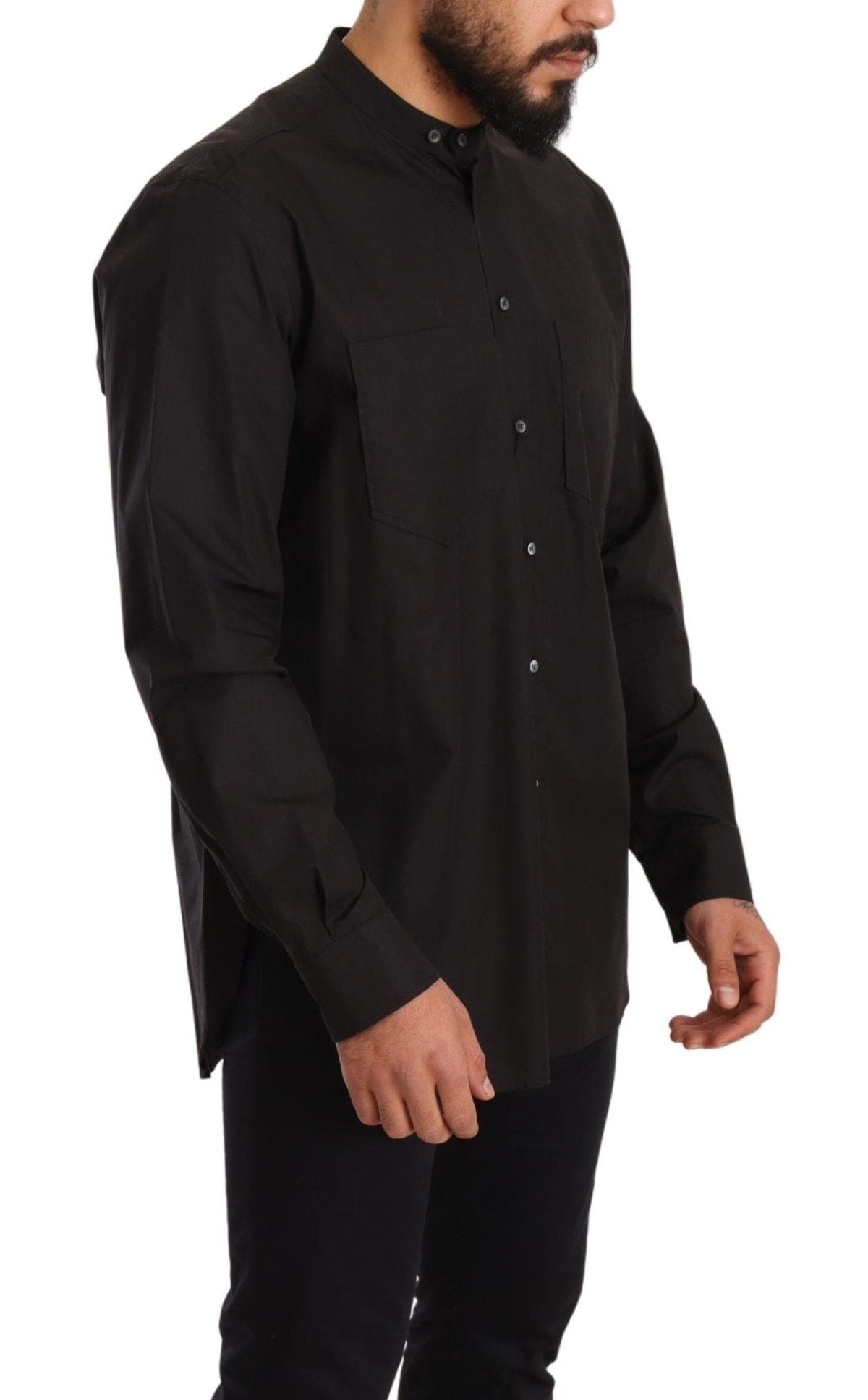 Camisa elegante negra 100 % algodón para hombre de Dolce &amp; Gabbana