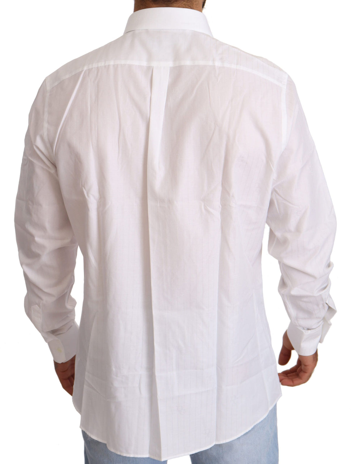 Camisa elegante blanca de corte martini de Dolce &amp; Gabbana