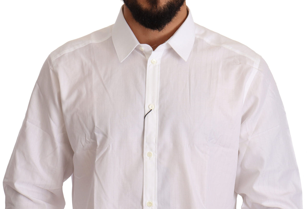 Camisa elegante blanca de corte martini de Dolce &amp; Gabbana