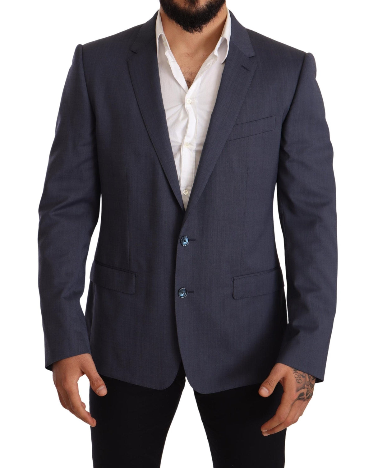 Veste blazer élégante en laine bleue Martini de Dolce &amp; Gabbana