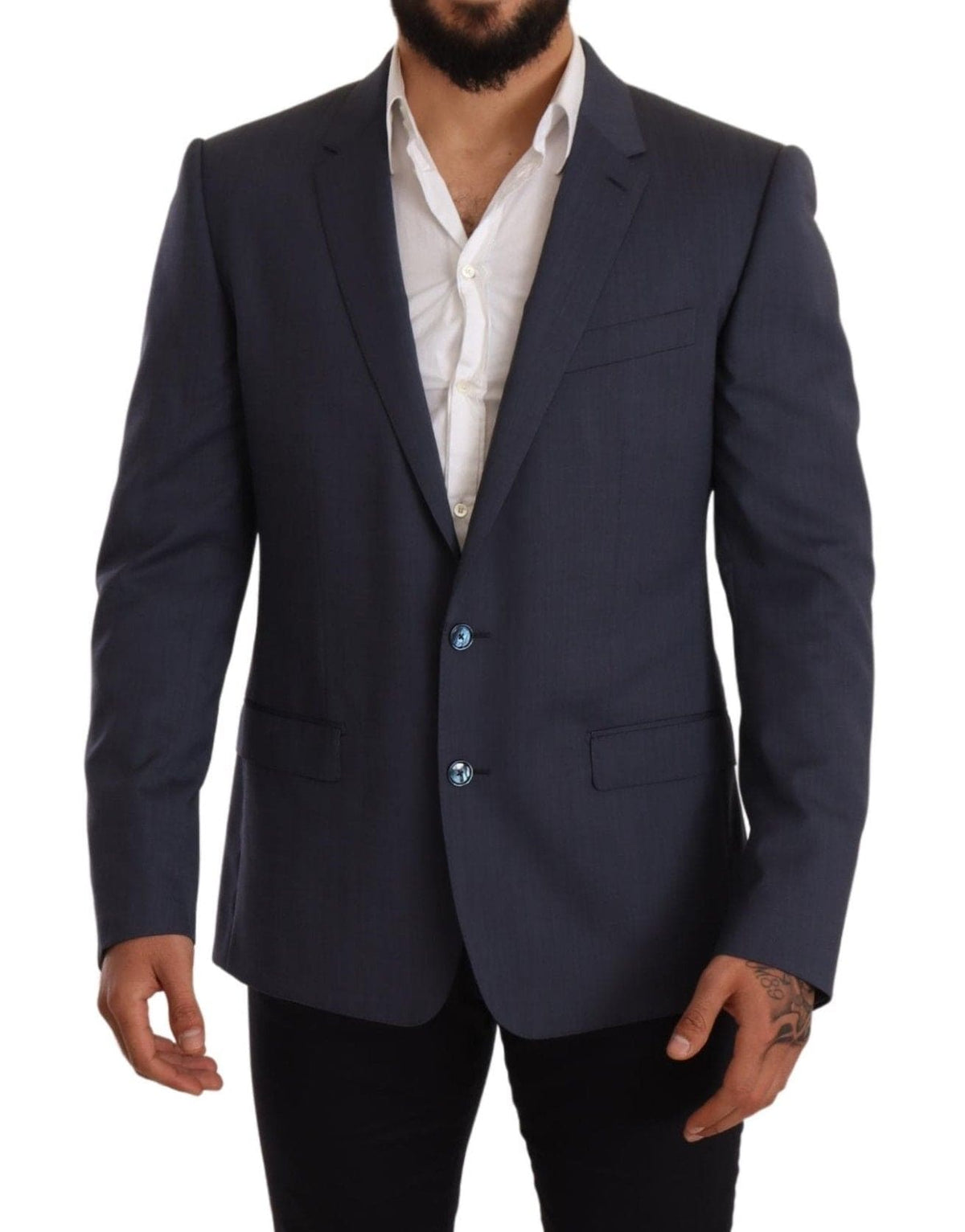 Veste blazer élégante en laine bleue Martini de Dolce &amp; Gabbana