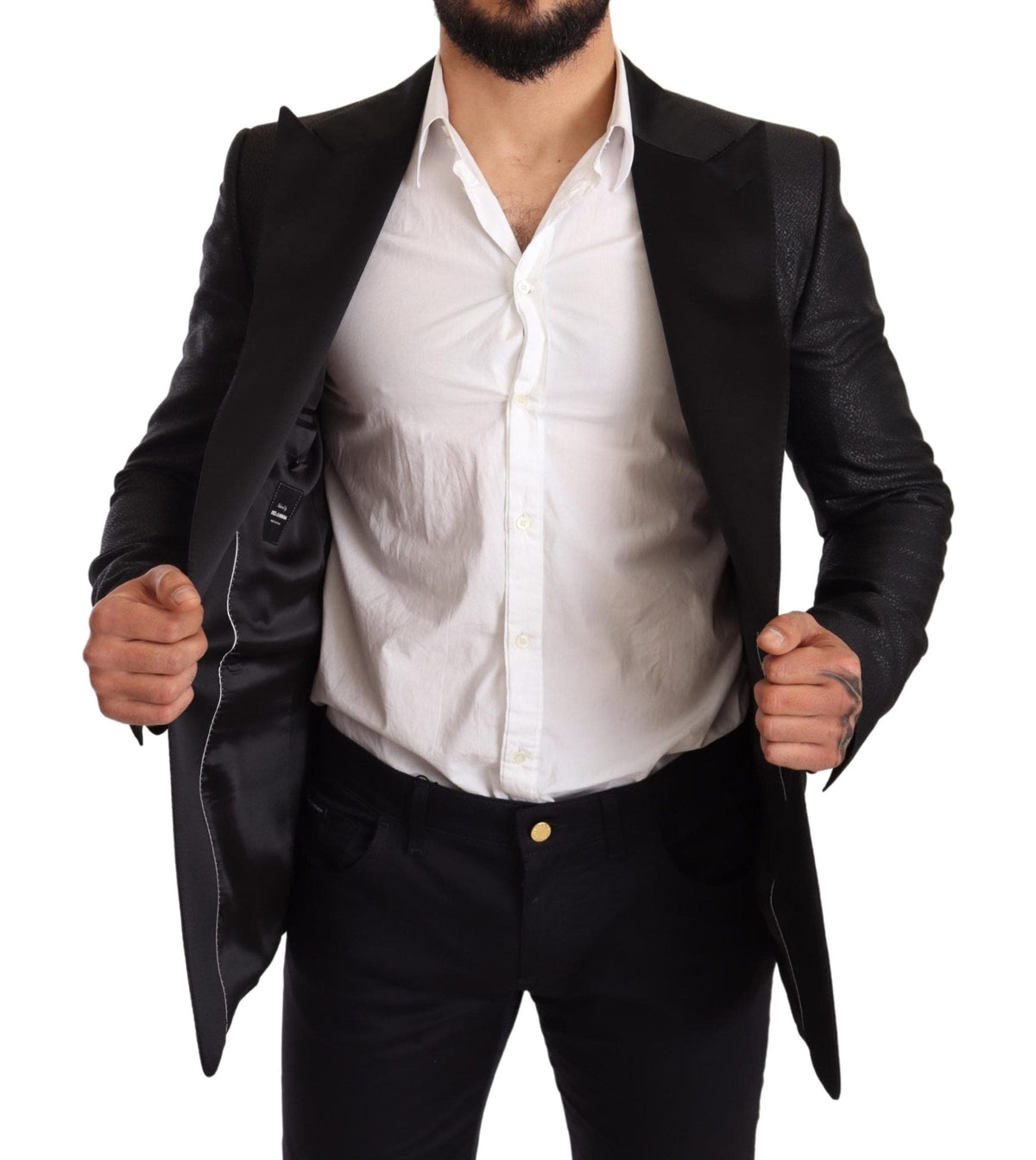 Veste blazer slim noire métallisée élégante Dolce &amp; Gabbana