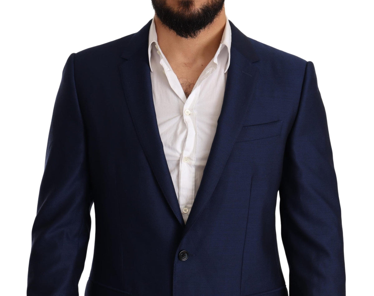 Blazer Martini élégant en laine vierge bleue Dolce &amp; Gabbana