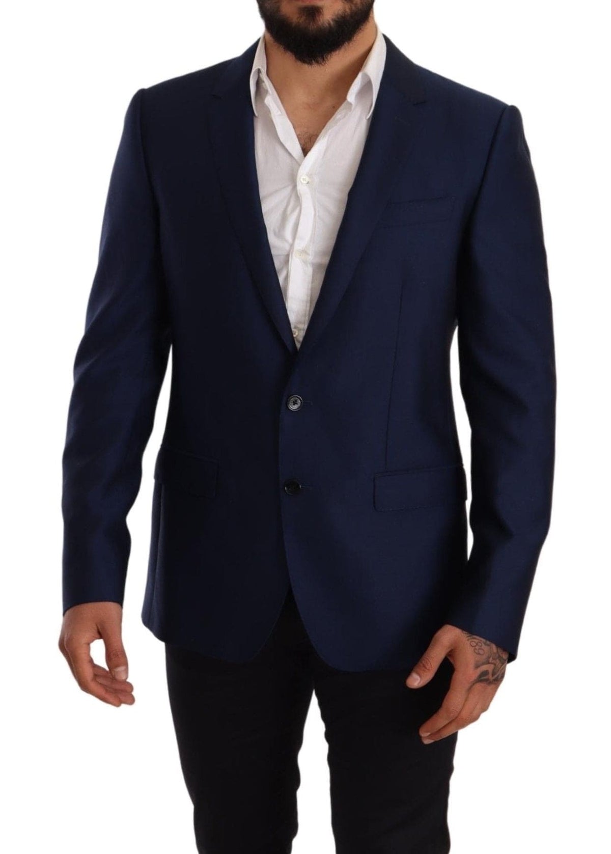 Blazer Martini élégant en laine vierge bleue Dolce &amp; Gabbana