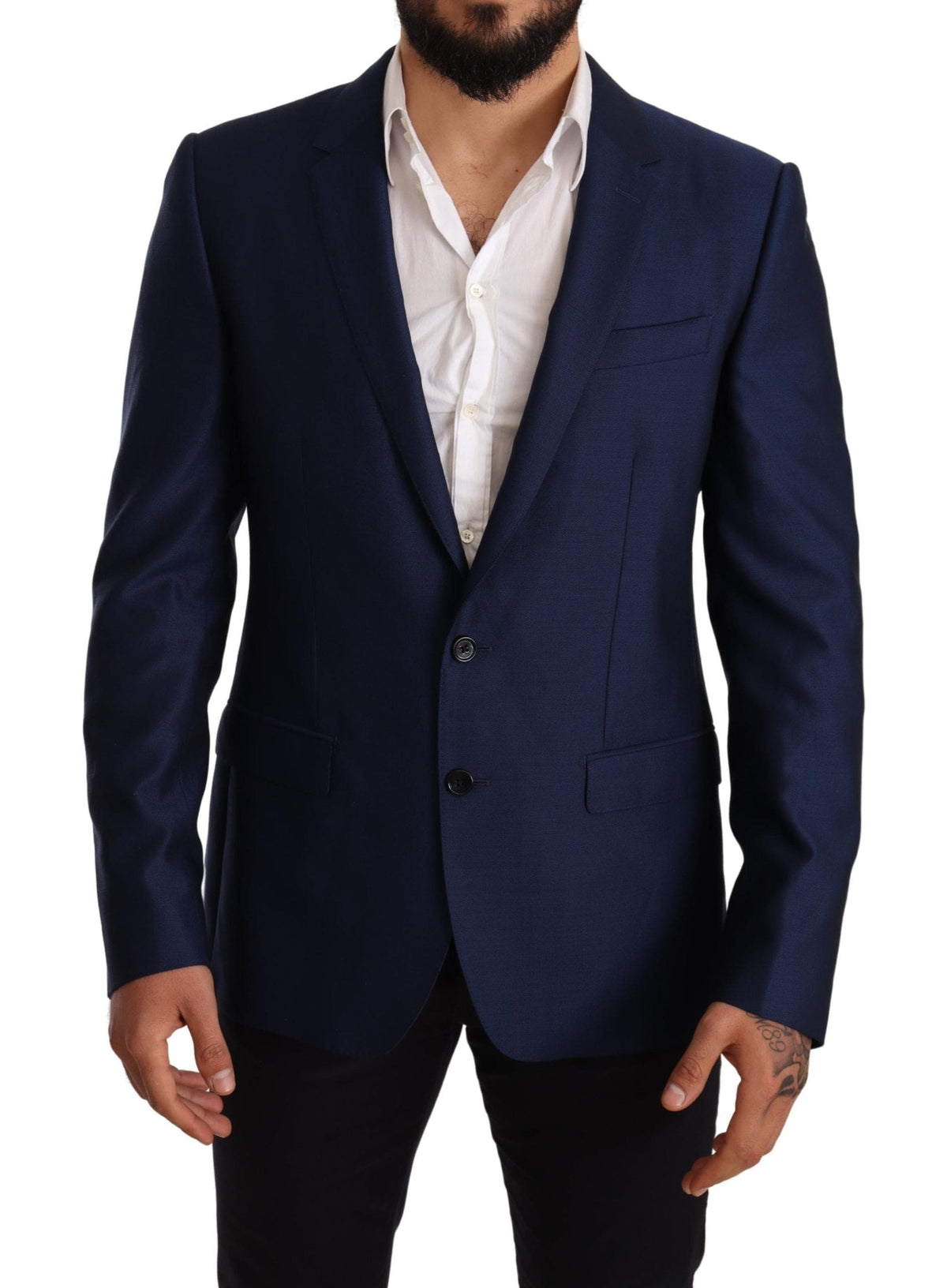 Blazer Martini élégant en laine vierge bleue Dolce &amp; Gabbana