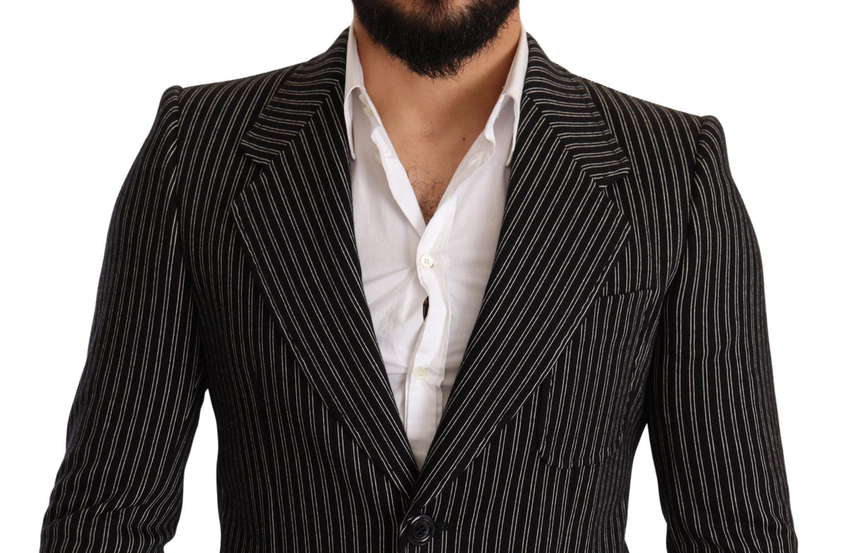 Blazer élégant en laine vierge à rayures noires Dolce &amp; Gabbana