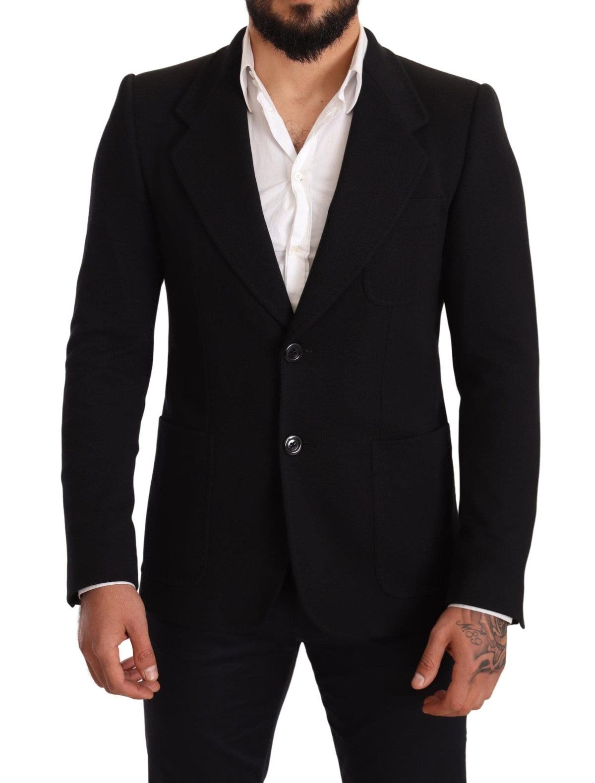 Blazer élégant en coton noir coupe slim Dolce &amp; Gabbana