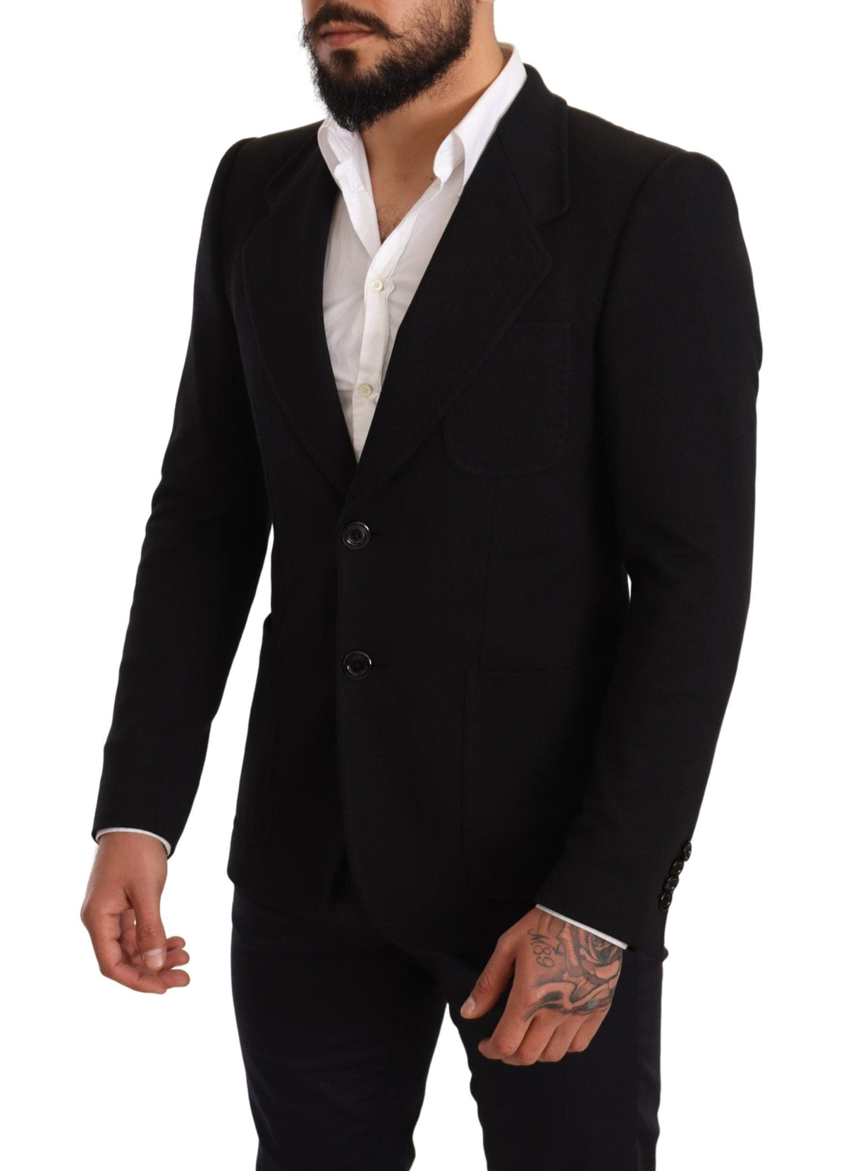 Blazer élégant en coton noir coupe slim Dolce &amp; Gabbana