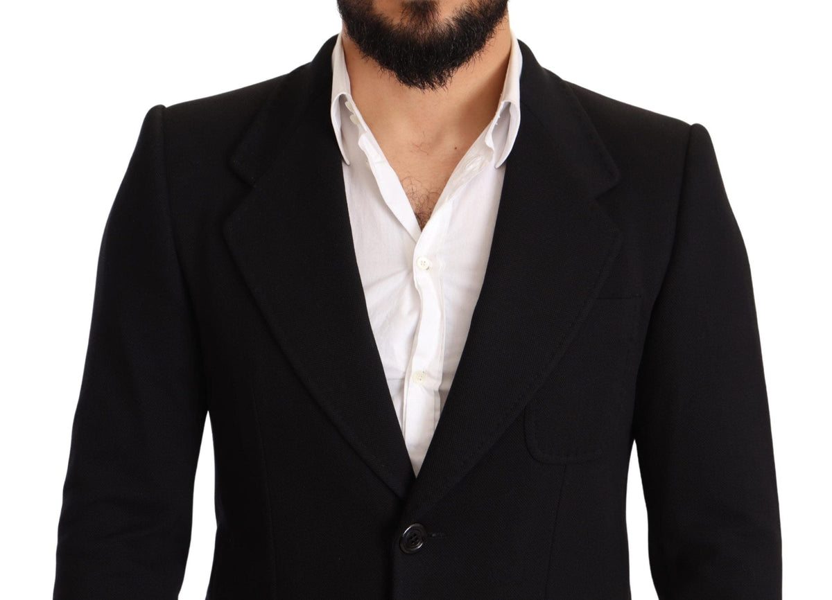 Blazer élégant en coton noir coupe slim Dolce &amp; Gabbana