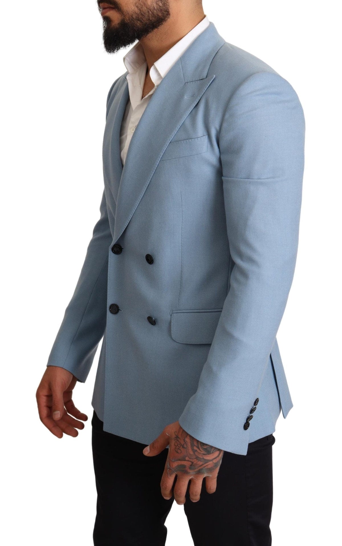 Blazer élégant en cachemire et soie bleu pour homme Dolce &amp; Gabbana