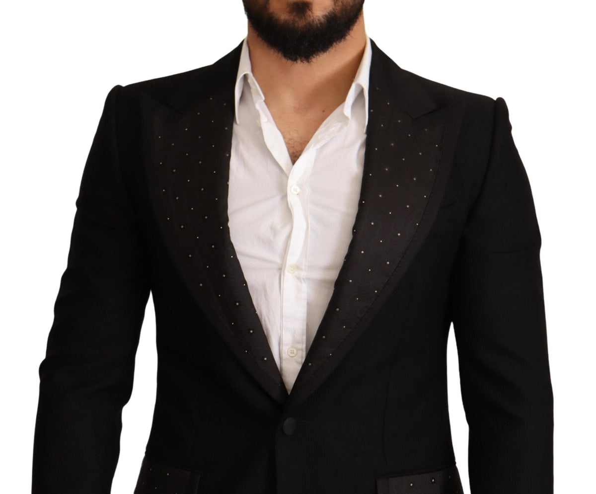 Veste blazer noire élégante à coupe slim Dolce &amp; Gabbana