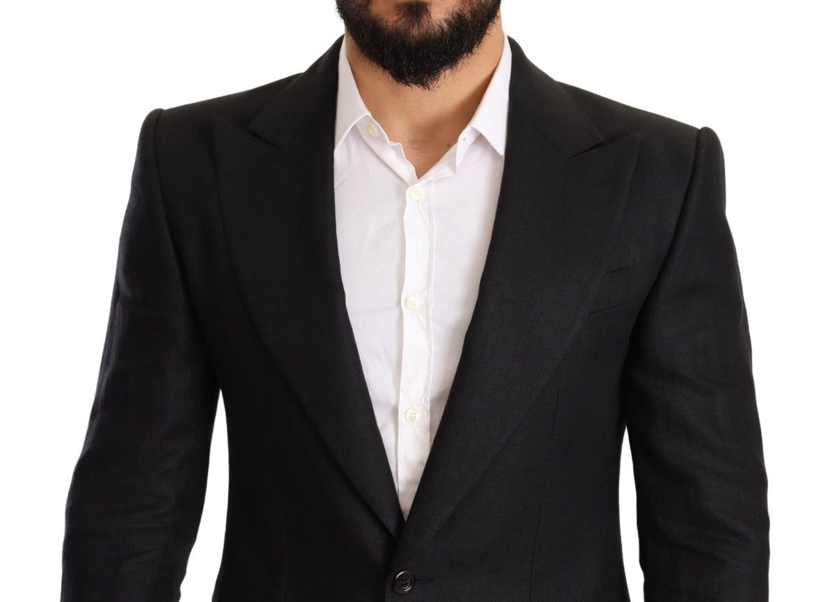 Blazer de lino negro elegante y ajustado de Dolce &amp; Gabbana