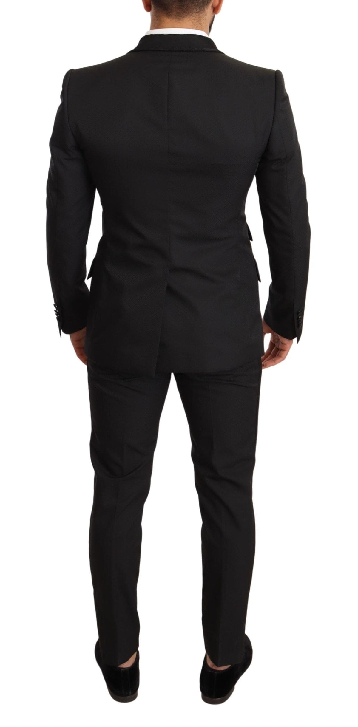 Elegante traje negro con brocado floral de Dolce &amp; Gabbana