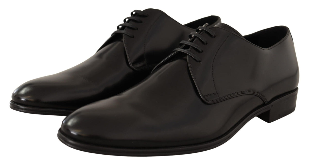 Chaussures Derby élégantes en cuir noir Dolce &amp; Gabbana