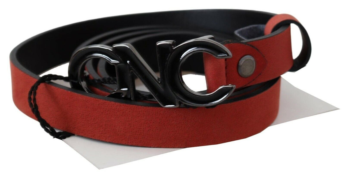 Costume National Élégant Ceinture en Cuir Rouge Sang