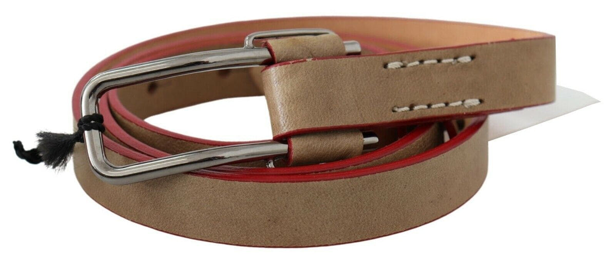 Ceinture de mode en cuir beige pour costume national