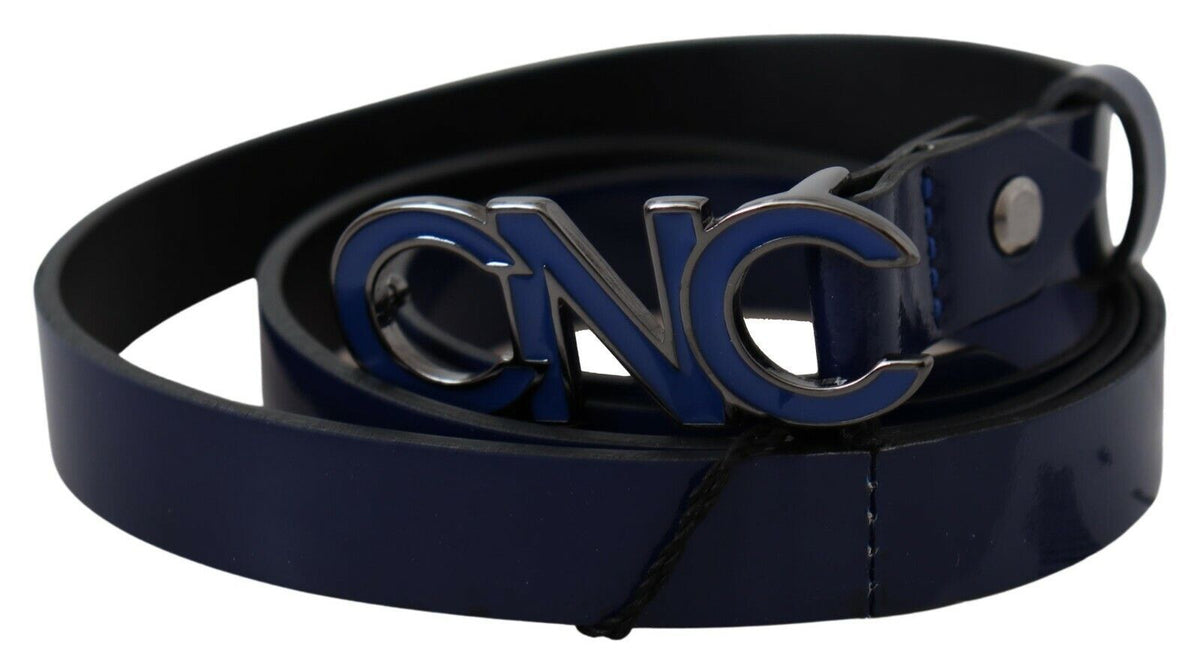 Ceinture de mode en cuir bleu foncé élégant de Costume National