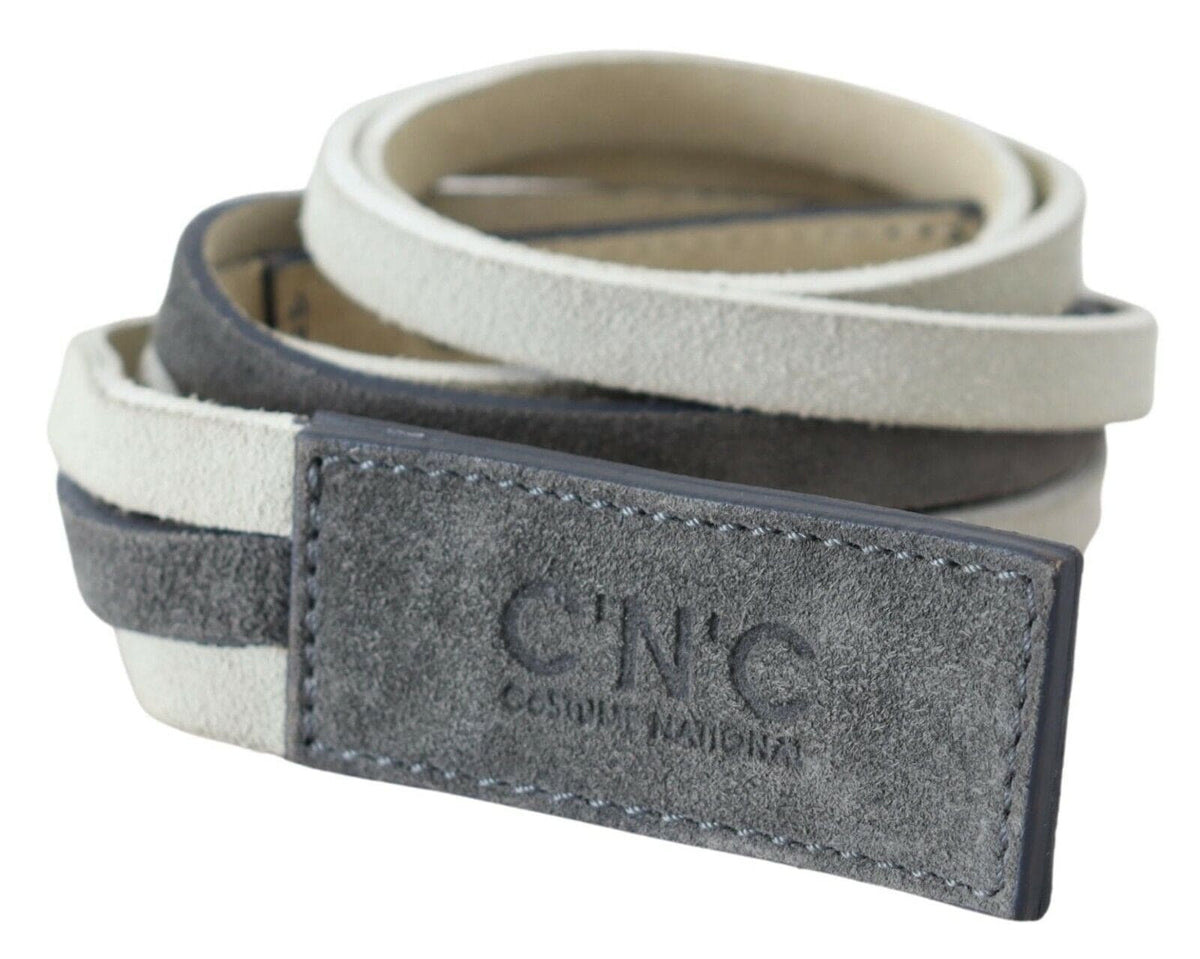 Ceinture en cuir blanc avec logo Costume National Chic