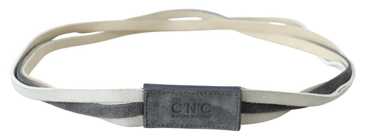 Ceinture en cuir blanc avec logo Costume National Chic