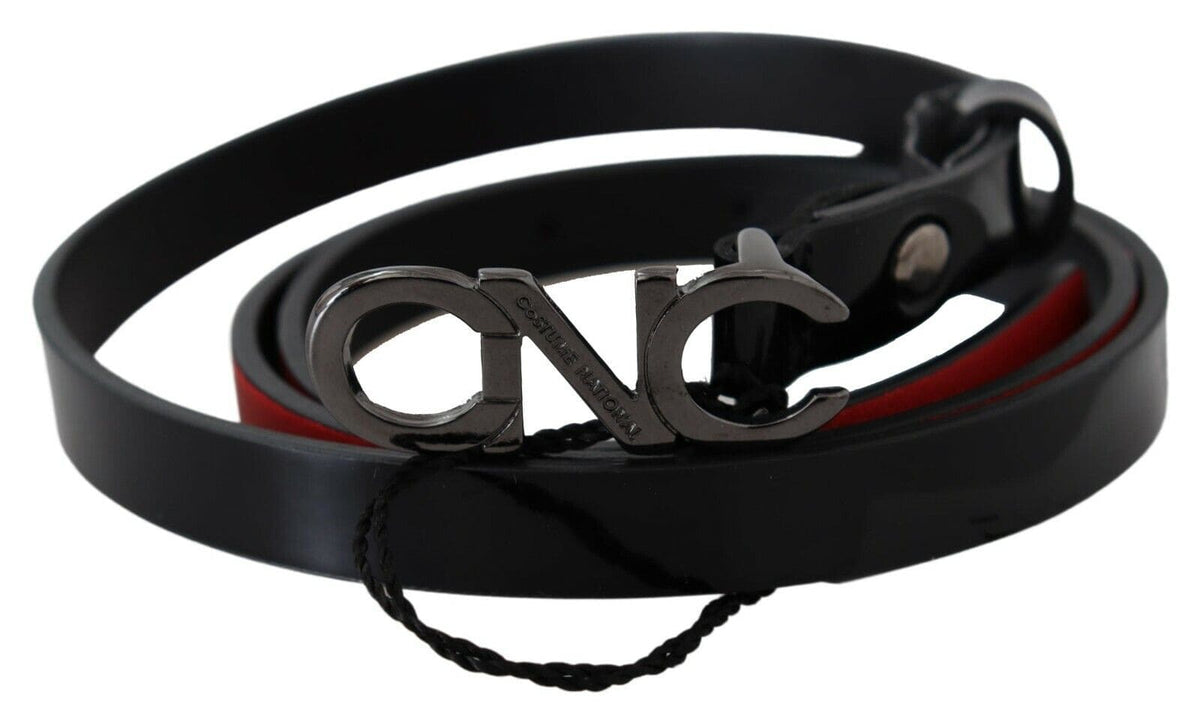 Ceinture de mode en cuir noir chic national de costume