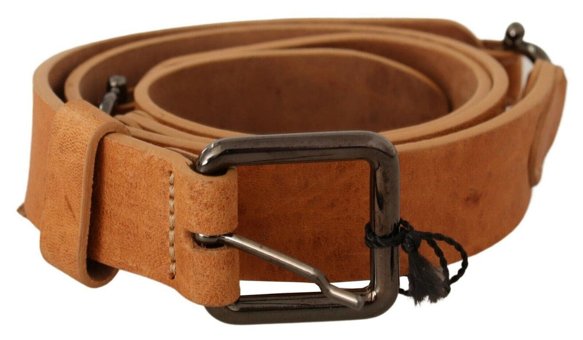 Ceinture de costume nationale élégante marron clair avec boucle noire