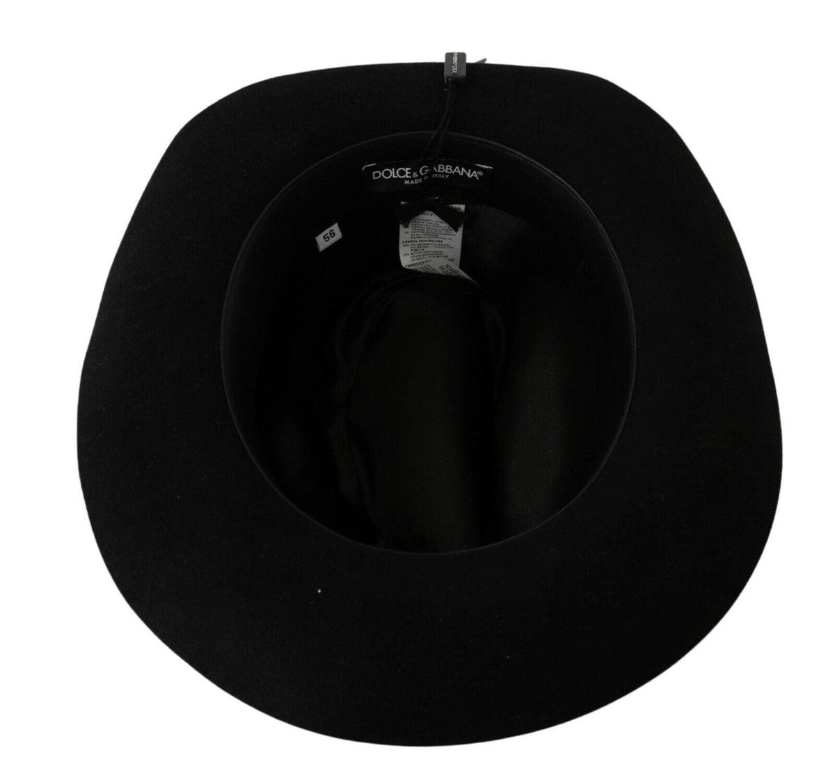 Chapeau panama à large bord Dolce &amp; Gabbana élégant en forme de lapin noir