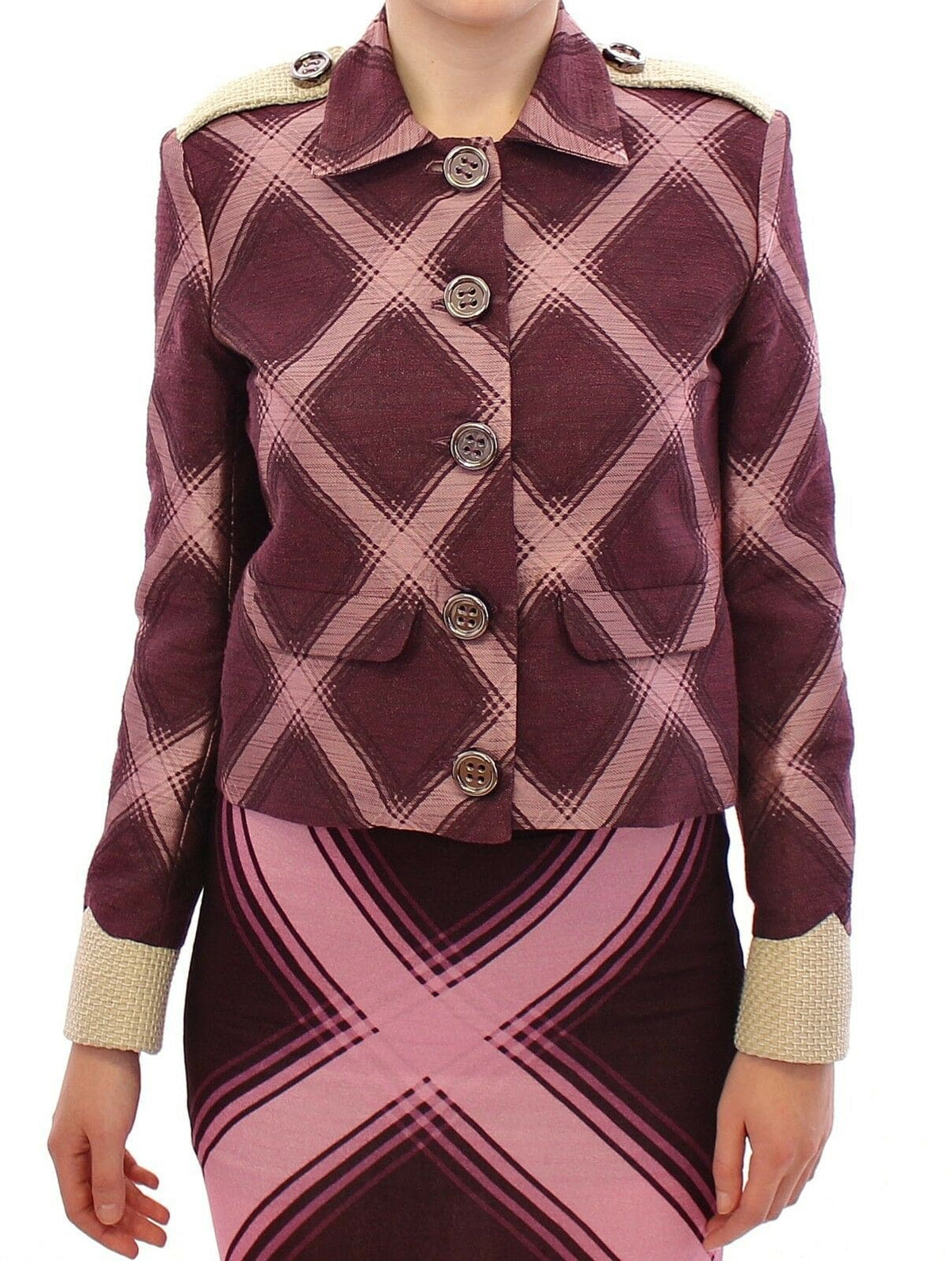 Chaqueta elegante con estampado de cuadros multicolor de House of Holland