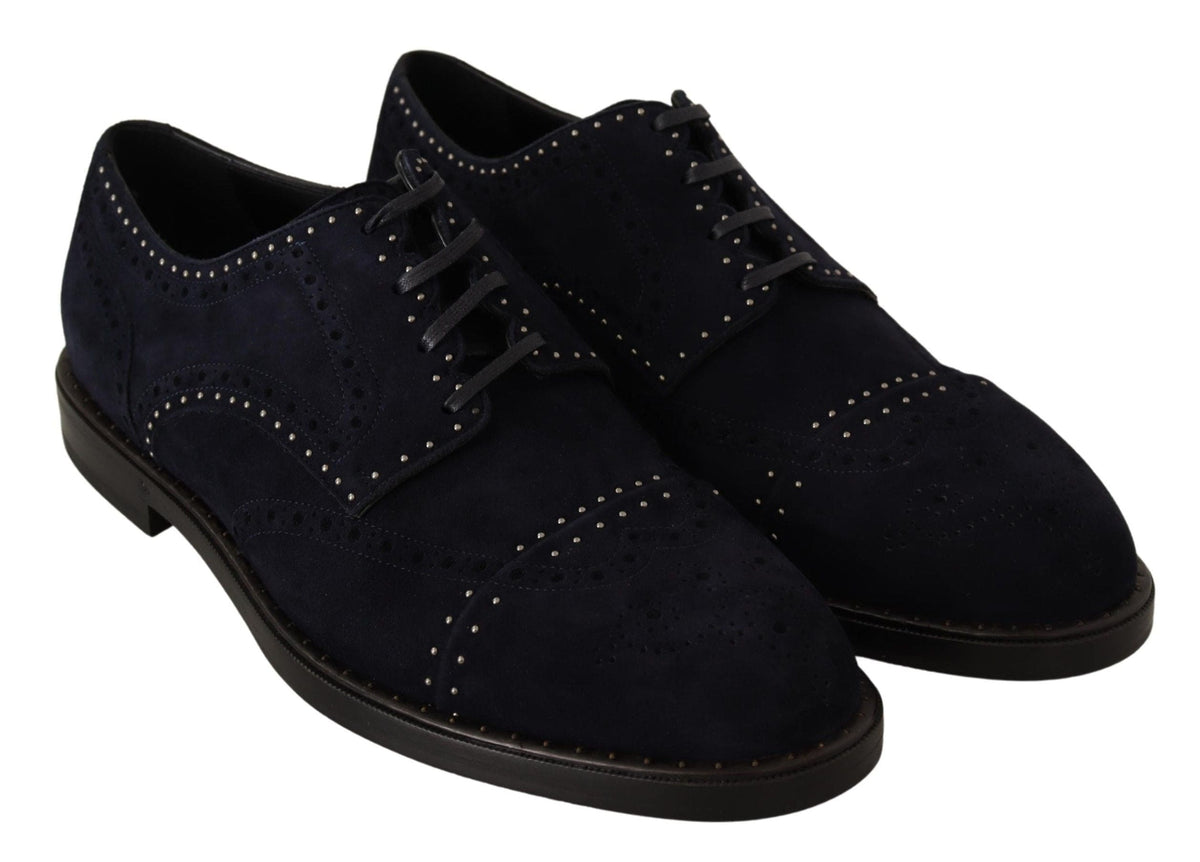 Chaussures Derby élégantes en daim Dolce &amp; Gabbana avec clous argentés