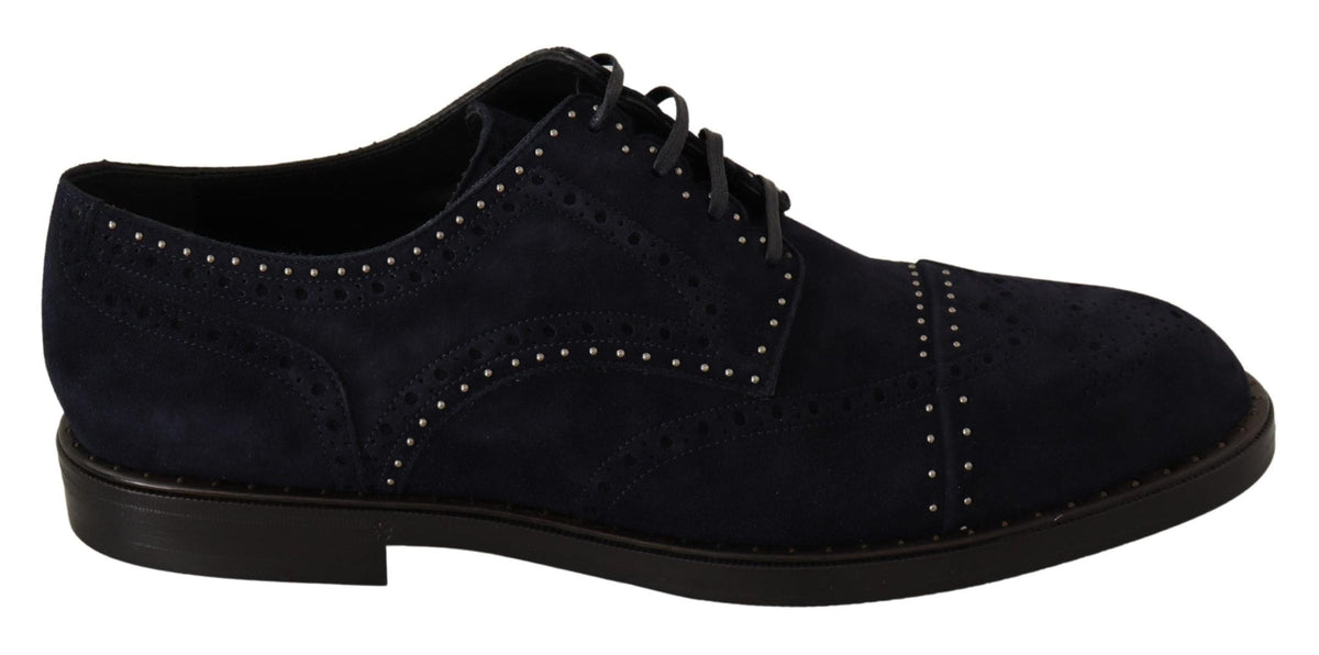 Chaussures Derby élégantes en daim Dolce &amp; Gabbana avec clous argentés