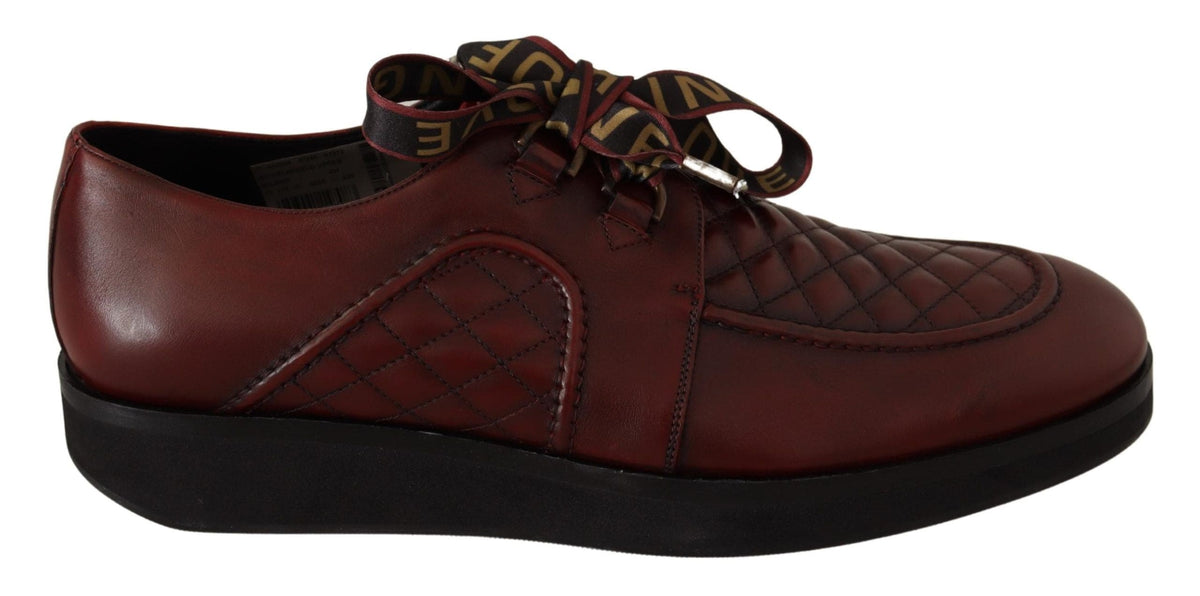 Chaussures Derby élégantes en cuir bordeaux Dolce &amp; Gabbana