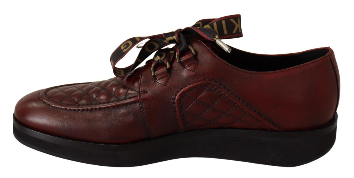 Chaussures Derby élégantes en cuir bordeaux Dolce &amp; Gabbana