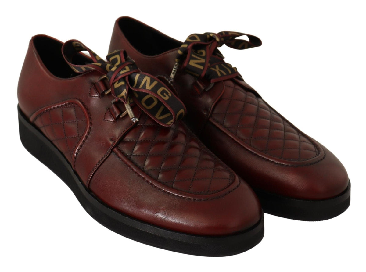 Chaussures Derby élégantes en cuir bordeaux Dolce &amp; Gabbana