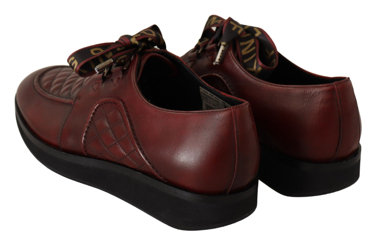 Chaussures Derby élégantes en cuir bordeaux Dolce &amp; Gabbana